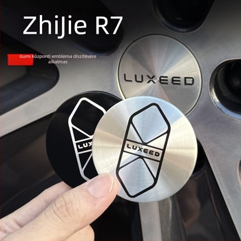 Zhijie R7S7 hubfedél logó matricája | alumínium, autólogó minta, karosszéria matricák, öntapadós rögzítés