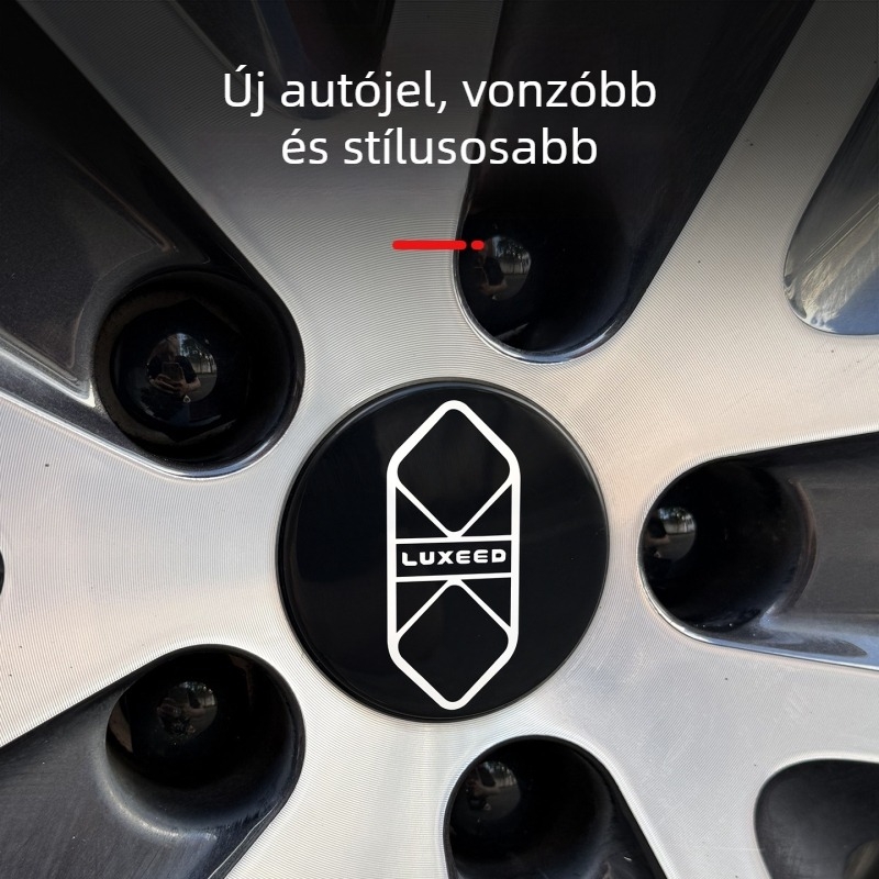 Zhijie R7S7 hubfedél logó matricája | alumínium, autólogó minta, karosszéria matricák, öntapadós rögzítés