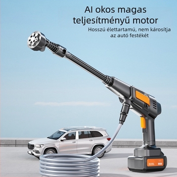 Vezeték nélküli autómosó gép nagynyomású vízsugárral – hordozható otthoni és autó használatra, LB-902, 150W, 220V, nyomás 2,5–25 MPa, súly 2,25 kg