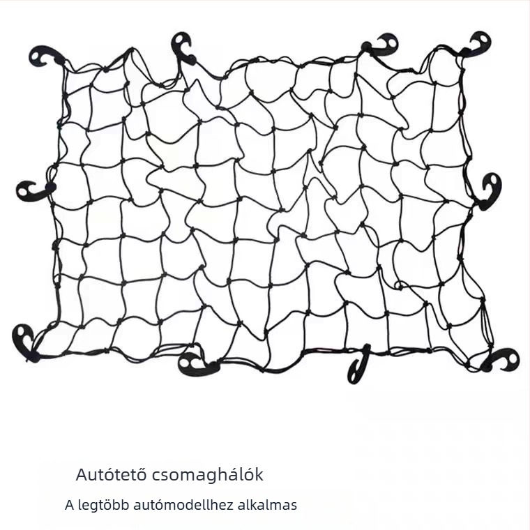 Latex poggyászháló autókhoz, terepjáró járművekhez, tetőcsomagtartóhoz, rögzített biztonsági háló teherautókhoz