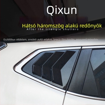 Fekete dekoratív háromszög ablakredőny matricák Nissan X-Trail hátsó ablakaihoz (2014–2021)