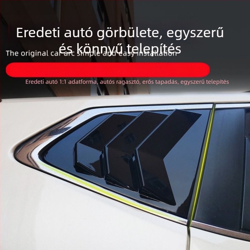 Fekete dekoratív háromszög ablakredőny matricák Nissan X-Trail hátsó ablakaihoz (2014–2021)