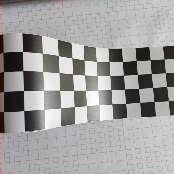 Autófólia színváltó fekete-fehér kockás mintával, személyre szabott autó matricák graffiti stílusban, 15 cm x 15 m