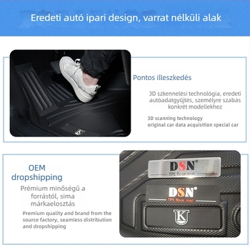 Dingshili TPE autópadló mats Leapmotor B01 (2025) – félzárt kivitel, szénszálas mintázat, kizárólag öt üléses modellhez