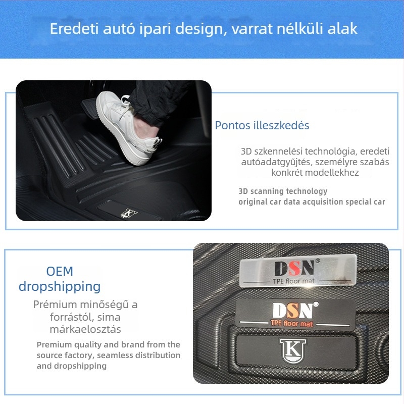 Dingshili TPE autópadló mats Leapmotor B01 (2025) – félzárt kivitel, szénszálas mintázat, kizárólag öt üléses modellhez