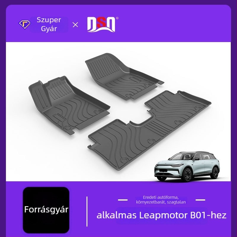 Dingshili TPE autópadló mats Leapmotor B01 (2025) – félzárt kivitel, szénszálas mintázat, kizárólag öt üléses modellhez