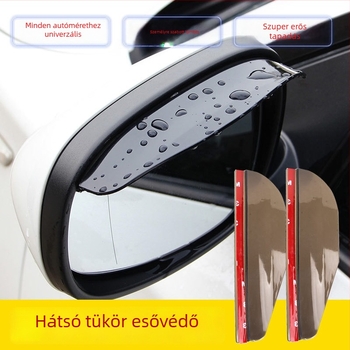 Autóvisszapillantó tükör esővédő – ABS műanyag, erős tapadás, forma: eső szemöldök, Modell: Regular Fit