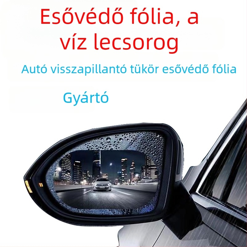 Autó visszapillantó tükör esővédő film, oldalsó ablakokra, HD vízlepergető, páramentesítő, nano vízálló film