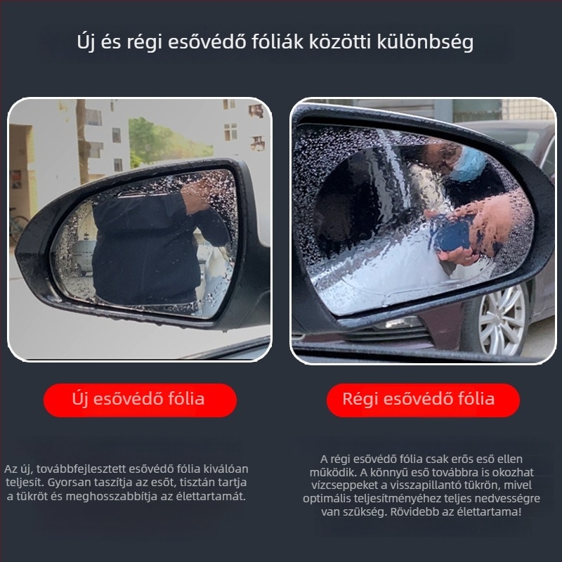 Autó visszapillantó tükör esővédő film, oldalsó ablakokra, HD vízlepergető, páramentesítő, nano vízálló film