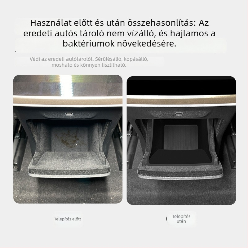 Szilikon tároló- és szemetes doboz Lecao L60 központi konzolhoz — vízálló hátsó tároló