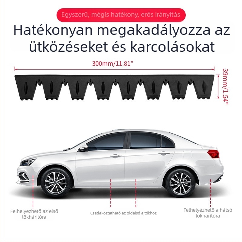 Univerzális gumiból készült első lökhárítóvédő csík — karcolás elleni védelem, univerzális modellekhez, testreszabható