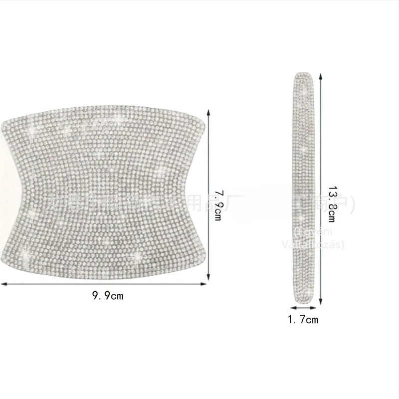 Gyémántokkal kirakott autóajtó védőfólia, ajtókilincs körüli matricákkal, karcolás elleni védelem, karosszéria dekoráció, méret 13,8 × 1,7 cm