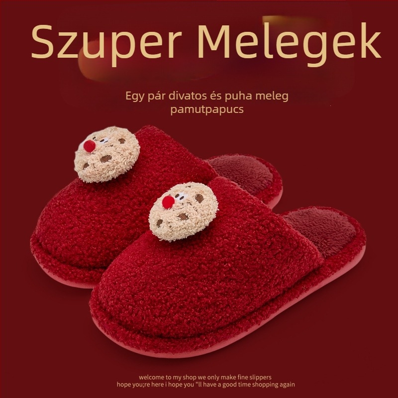 Denim felsőrésszel készült otthoni papucs, PVC talppal, meleg, Toe Cap dizájn