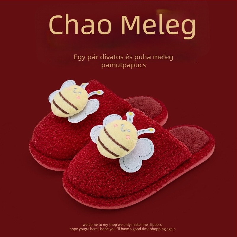 Denim felsőrésszel készült otthoni papucs, PVC talppal, meleg, Toe Cap dizájn