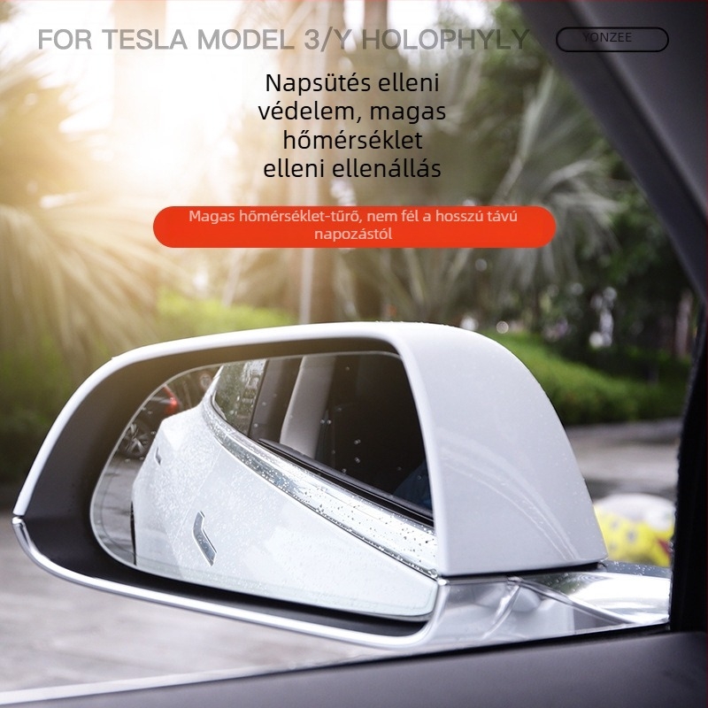 Autó visszapillantó tükör védőfilm — vízálló, nano párásodás elleni bevonattal, kompatibilis Tesla Model 3/Y