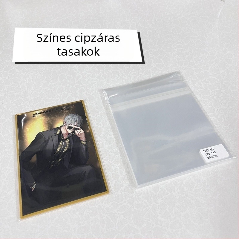 Átlátszó CPP önzáró tasak színes papír képeslapokhoz, 20 µm, védő tok a kártyák számára