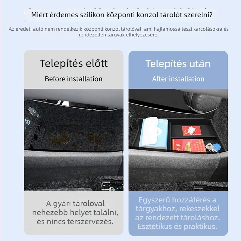 Szilikon központi konzol tároló doboz, vízálló, BYD járművekhez
