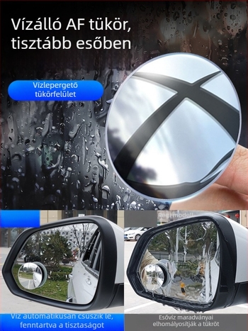 2 db kör alakú hátsó visszapillantó tükör készlet, 360° forgás, párásodás elleni, tartalmaz párásodás elleni szer