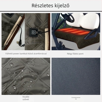 Golfkocsi fűtő párna USB-vel — sík, minimalist dizájn, plüss felület, szintetikus rosttöltet