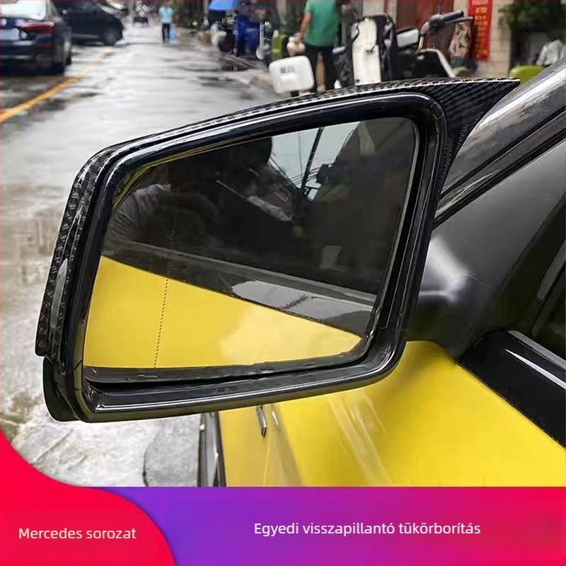 Bikakürt alakú tükrőfedél Mercedes-Benz CLA (2012-2017), ABS, pian fekete karbon mintázat