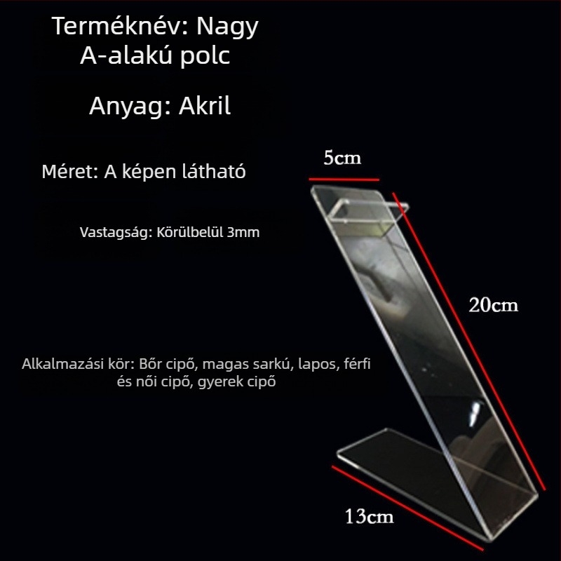 Akril cipőbemutató állvány, átlátszó, mozgatható, több mint 10 szint, Shuobeidi márka
