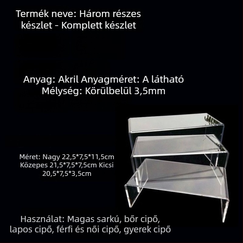 Akril cipőbemutató állvány, átlátszó, mozgatható, több mint 10 szint, Shuobeidi márka