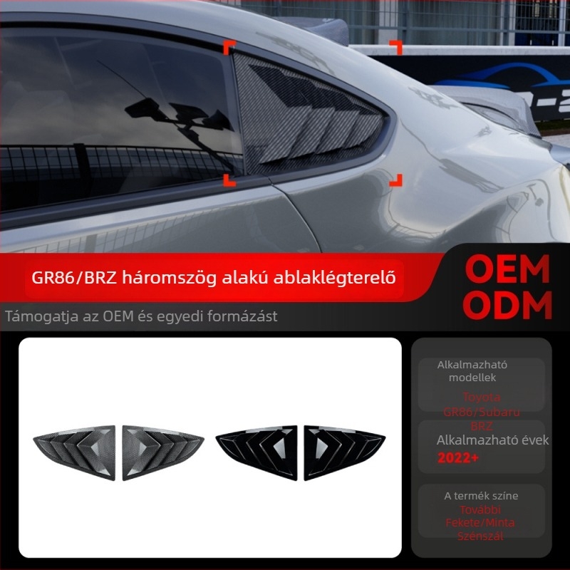 Hátsó háromszög ablak dekor autómatrica Subaru BRZ GR86 2022+, ABS, geometriai mintázat, öntapadós
