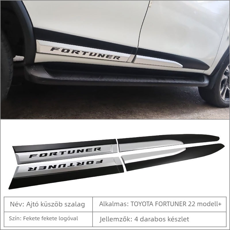 Toyota Fortuner ajtóélvédő csíkok, ABS anyag, külső karcálló védelem