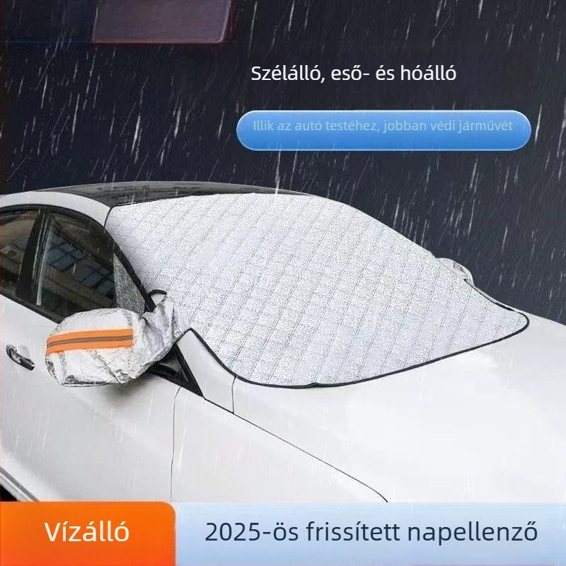 Autó szélvédő hóvédő takaró – alumíniumfóliából, univerzális illeszkedés, testreszabható, márka Qingxiang