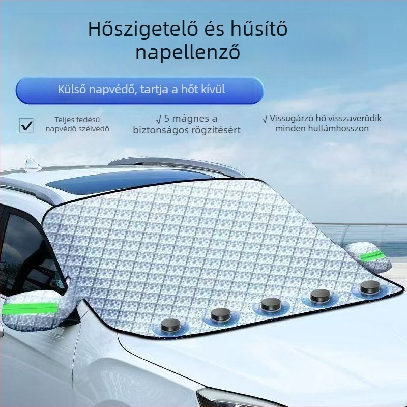 Autó szélvédő hóvédő takaró – alumíniumfóliából, univerzális illeszkedés, testreszabható, márka Qingxiang