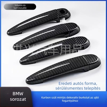 BMW ajtókilincs húzórúd - ABS, szénszálas mintázat, Hongxing, kompatibilis a 1/2/3/4/5/6 sorozattal és X1/X3/X4/X5/X6