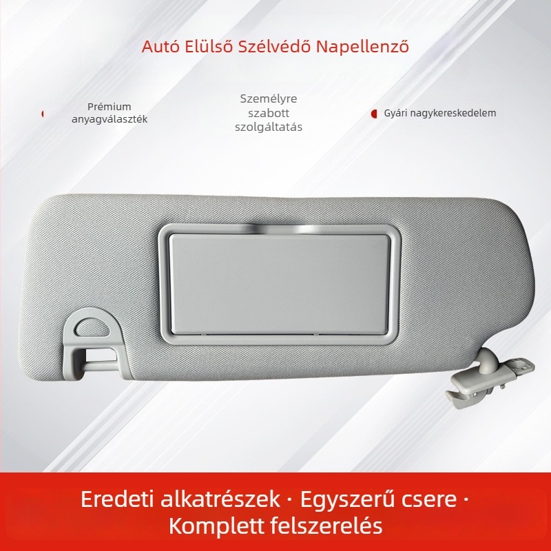 Autó első napellenző smink-tükrökkel Zhongtai SR7-hez (PVC anyag, kártya-beillesztéses szerelés, UV védelem)