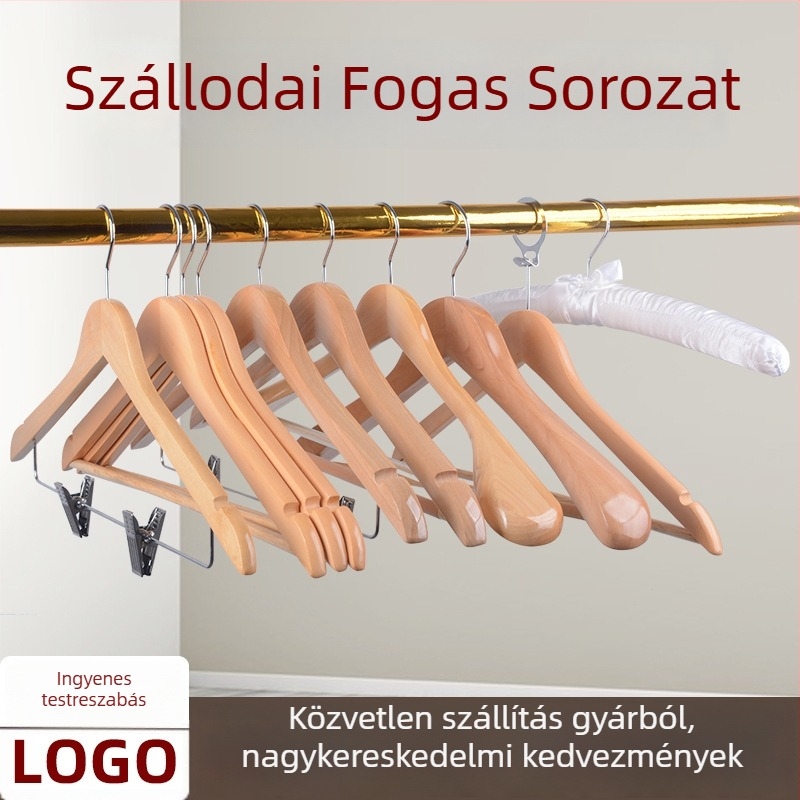 Fa ruhakasztó, Új kínai stílus, ruhákra, nadrágokra és nyakkendőkre alkalmas, testreszabható, 2022 tavaszi bevezetés, 100 darabos doboz