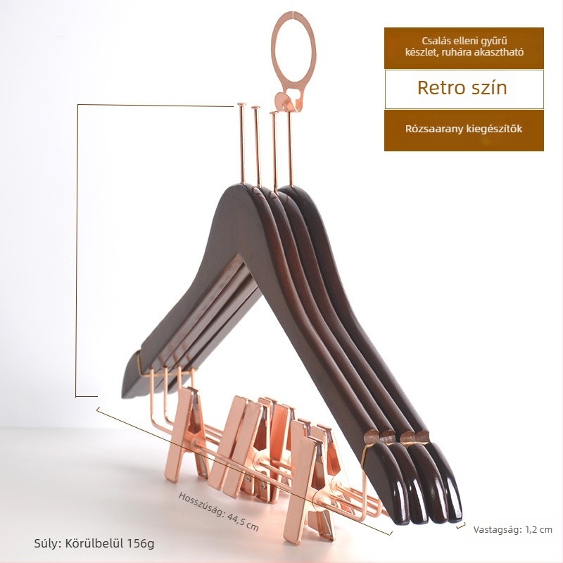 Fa ruhakasztó, Új kínai stílus, ruhákra, nadrágokra és nyakkendőkre alkalmas, testreszabható, 2022 tavaszi bevezetés, 100 darabos doboz