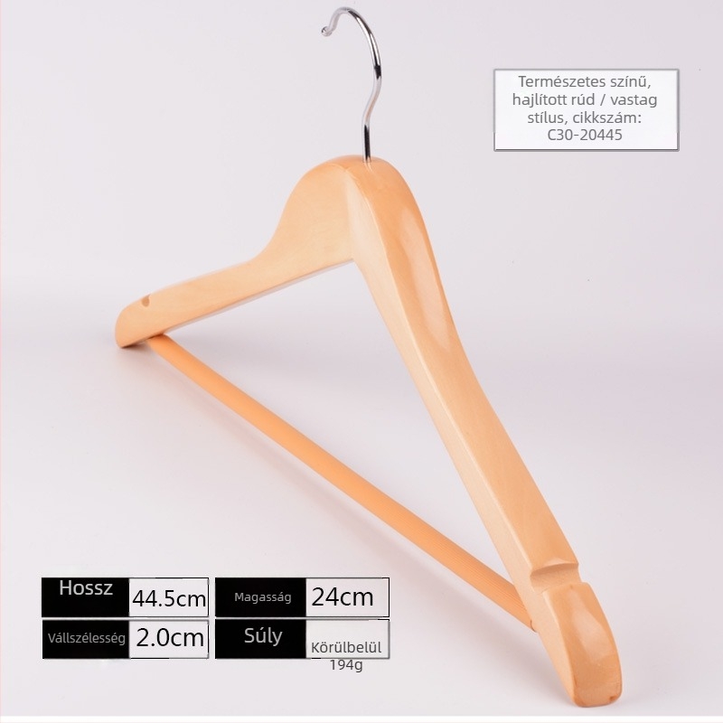 Fa ruhakasztó, Új kínai stílus, ruhákra, nadrágokra és nyakkendőkre alkalmas, testreszabható, 2022 tavaszi bevezetés, 100 darabos doboz