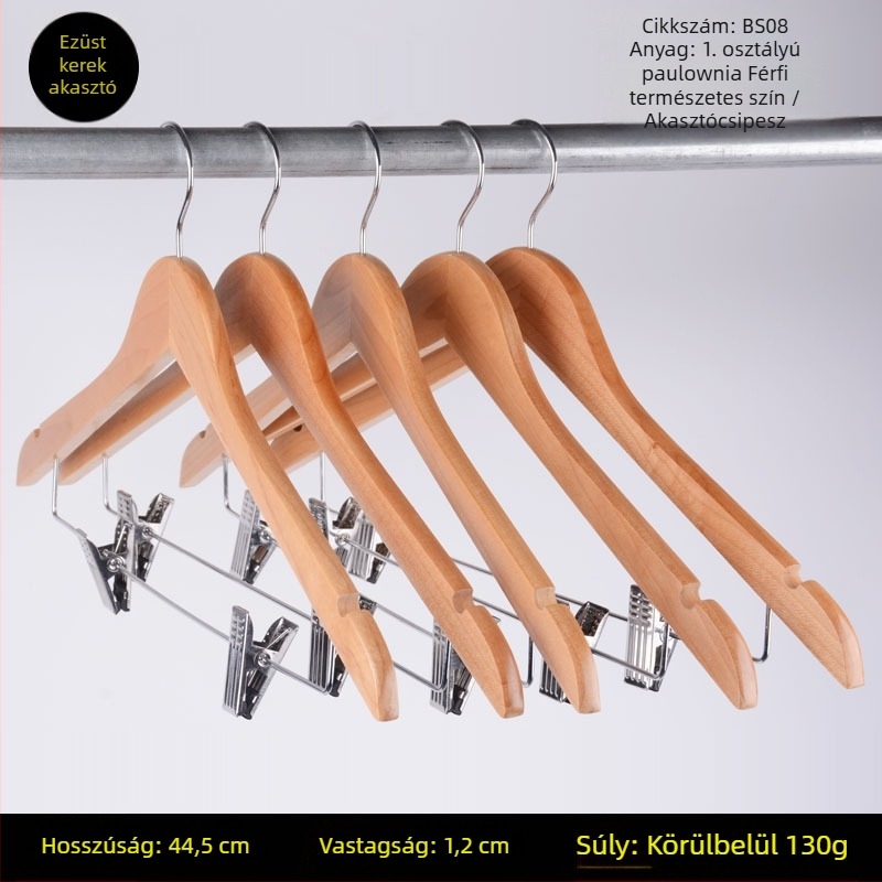 Fa ruhakasztó, Új kínai stílus, ruhákra, nadrágokra és nyakkendőkre alkalmas, testreszabható, 2022 tavaszi bevezetés, 100 darabos doboz