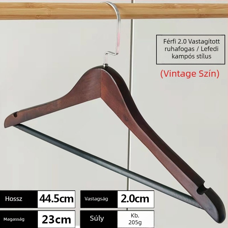 Fa ruhakasztó, Új kínai stílus, ruhákra, nadrágokra és nyakkendőkre alkalmas, testreszabható, 2022 tavaszi bevezetés, 100 darabos doboz