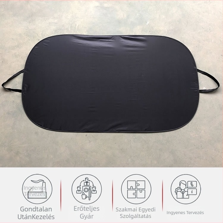 Marry autó napellenző, fém szalag, testreszabott logónyomtatás, pattintós rögzítés, univerzális illeszkedés