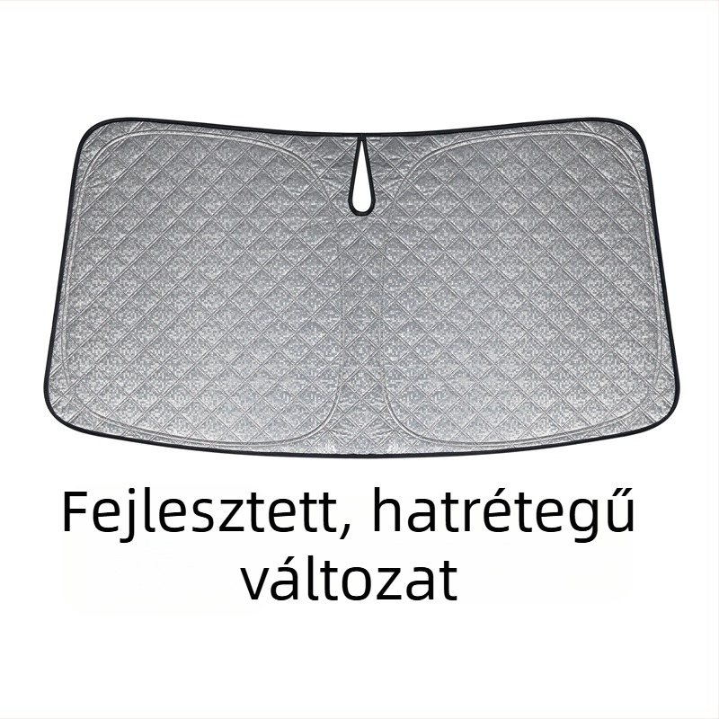 Autó napvédő keret poliészter rostból; kártya-alapú szerelés; logónyomtatás; licencelt magáncímke