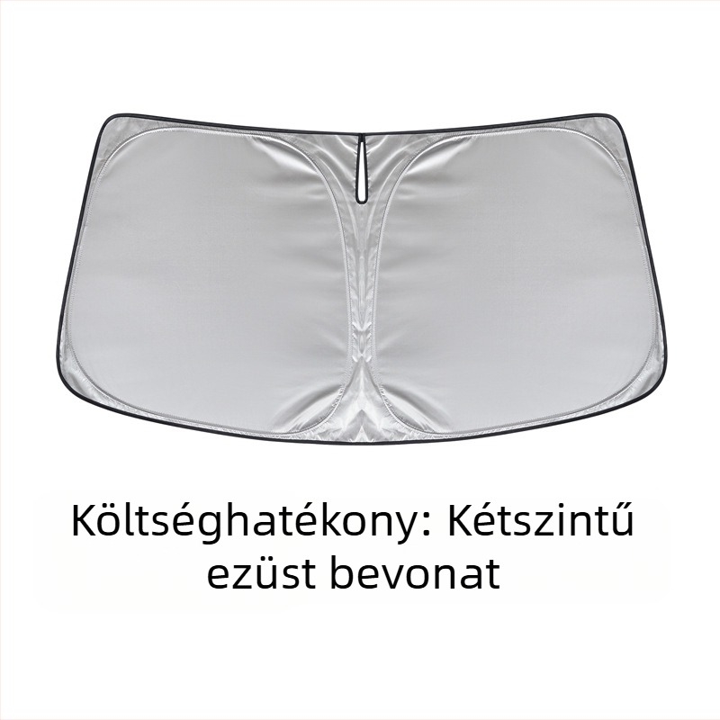 Autó napvédő keret poliészter rostból; kártya-alapú szerelés; logónyomtatás; licencelt magáncímke