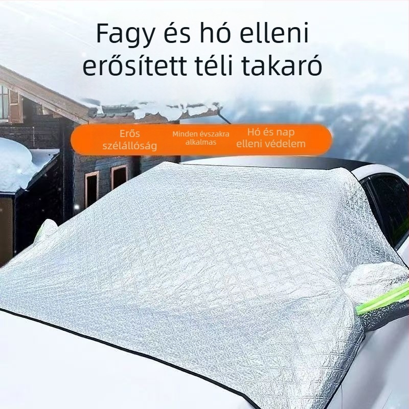 Univerzális szélvédő hóvédő autóhoz, vastag téli védőburkolat hálós mintával