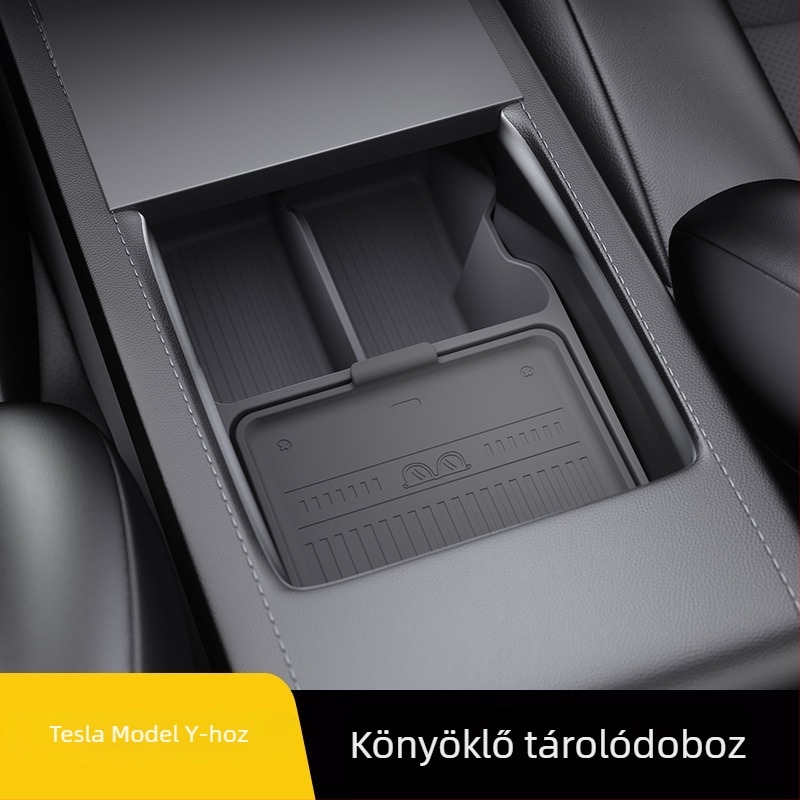Szilikon karfiók szervező Tesla Model Y-hoz – belső tároló kiegészítő