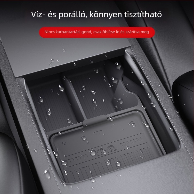 Szilikon karfiók szervező Tesla Model Y-hoz – belső tároló kiegészítő