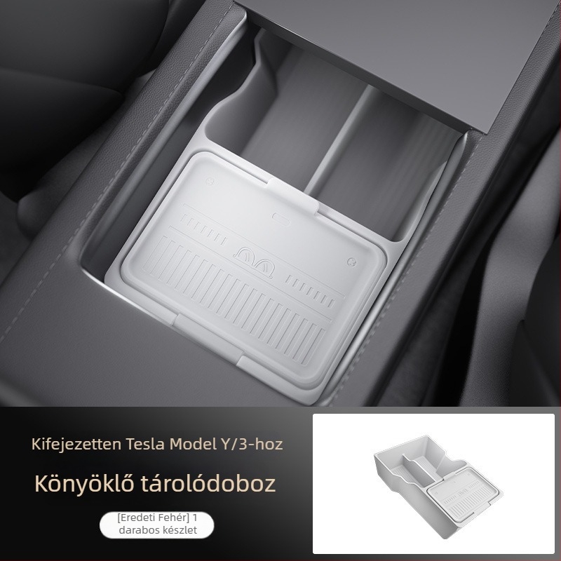 Szilikon karfiók szervező Tesla Model Y-hoz – belső tároló kiegészítő