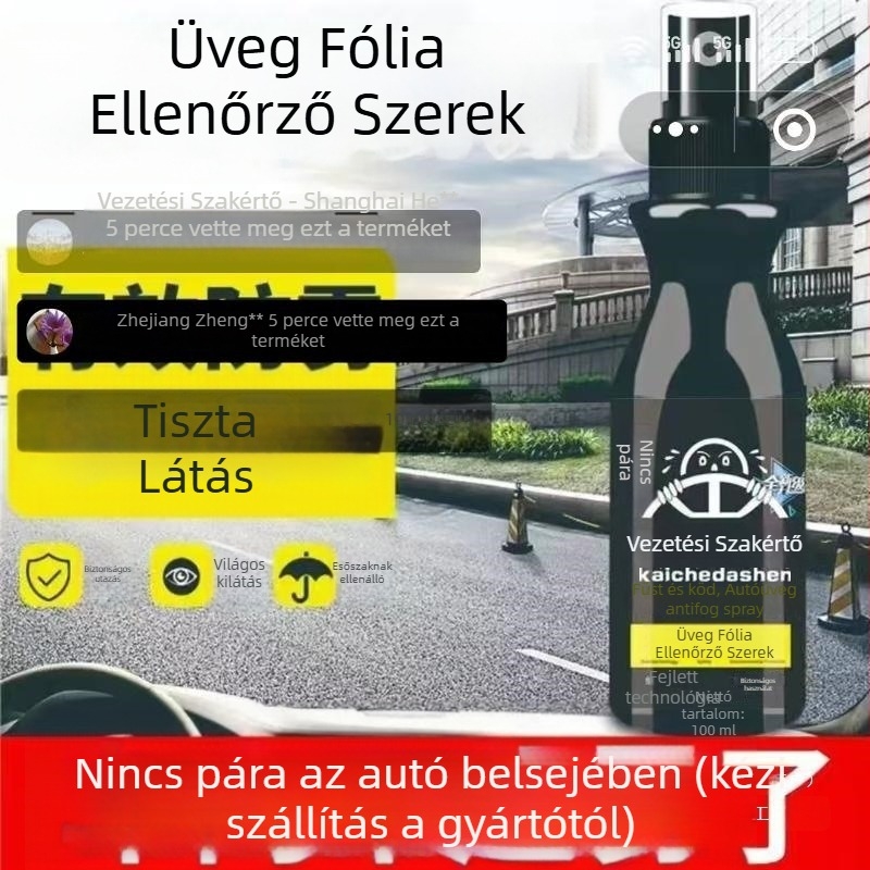 Autóüveg anti-fog spray erőteljes páramentesítő hatással és vízálló teljesítménnyel; márka: Other; modell: anti-fog agent autóüveghez; termékkód: Ltao848818832161