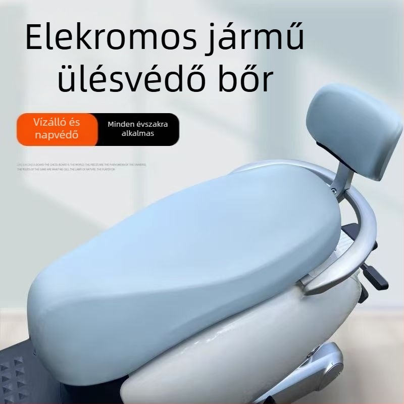 PU bőr ülésvédő elektromos járművekhez és motorkerékpárokhoz, vízálló, napvédő és hőszigetelő, univerzális minden évszakra, logónyomással