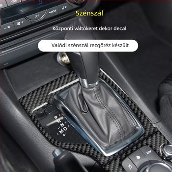Mazda 3 belső tér dekoráció – valódi szénszálas + epoxigyanta, modell XGM-5544, középkonzol váltókar dekoráció