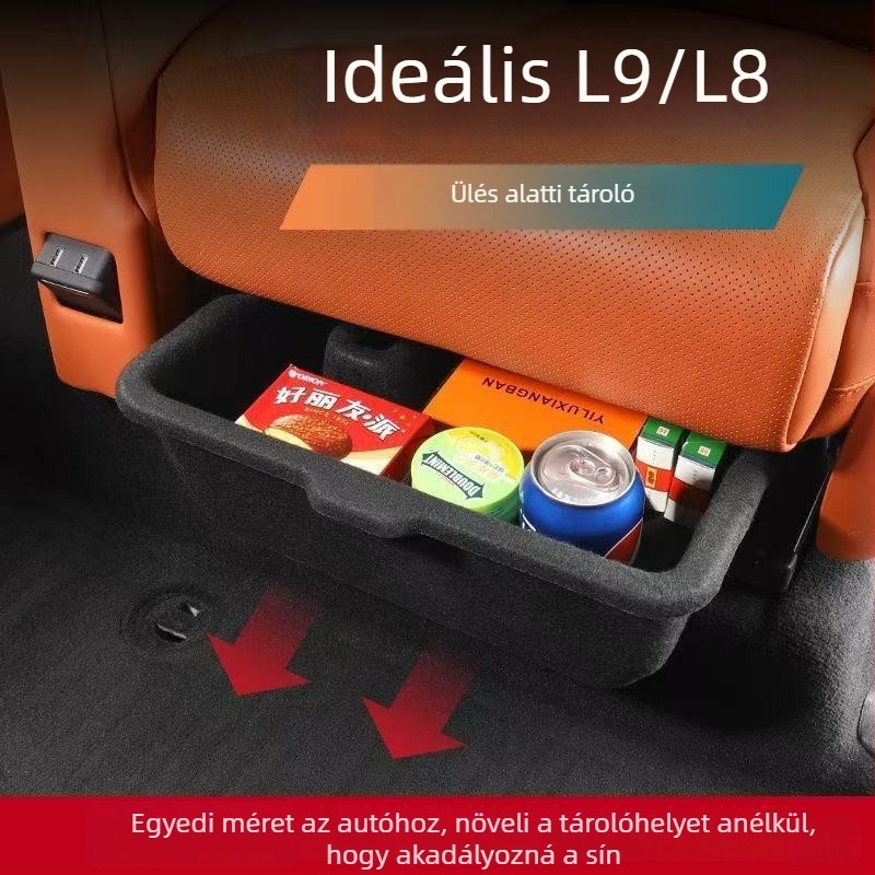 Ülés alatti tárolóbox Ideal ONE és L9/L8 számára, második sor, autó szervező, műanyag, gyári standard