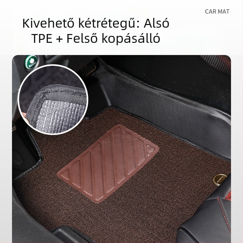 TPE autópadló szőnyegek küszöbvédővel, kopásálló, dupla rétegű, teljes lefedettség, sedanhoz