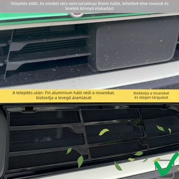 BYD Dolphin első lökhárító védőháló, rovarvédelmi középső rács, intelligens vezetési verzió, ABS keret, telepítés szétszerelés nélkül, kompatibilis 25 Dolphin változattal